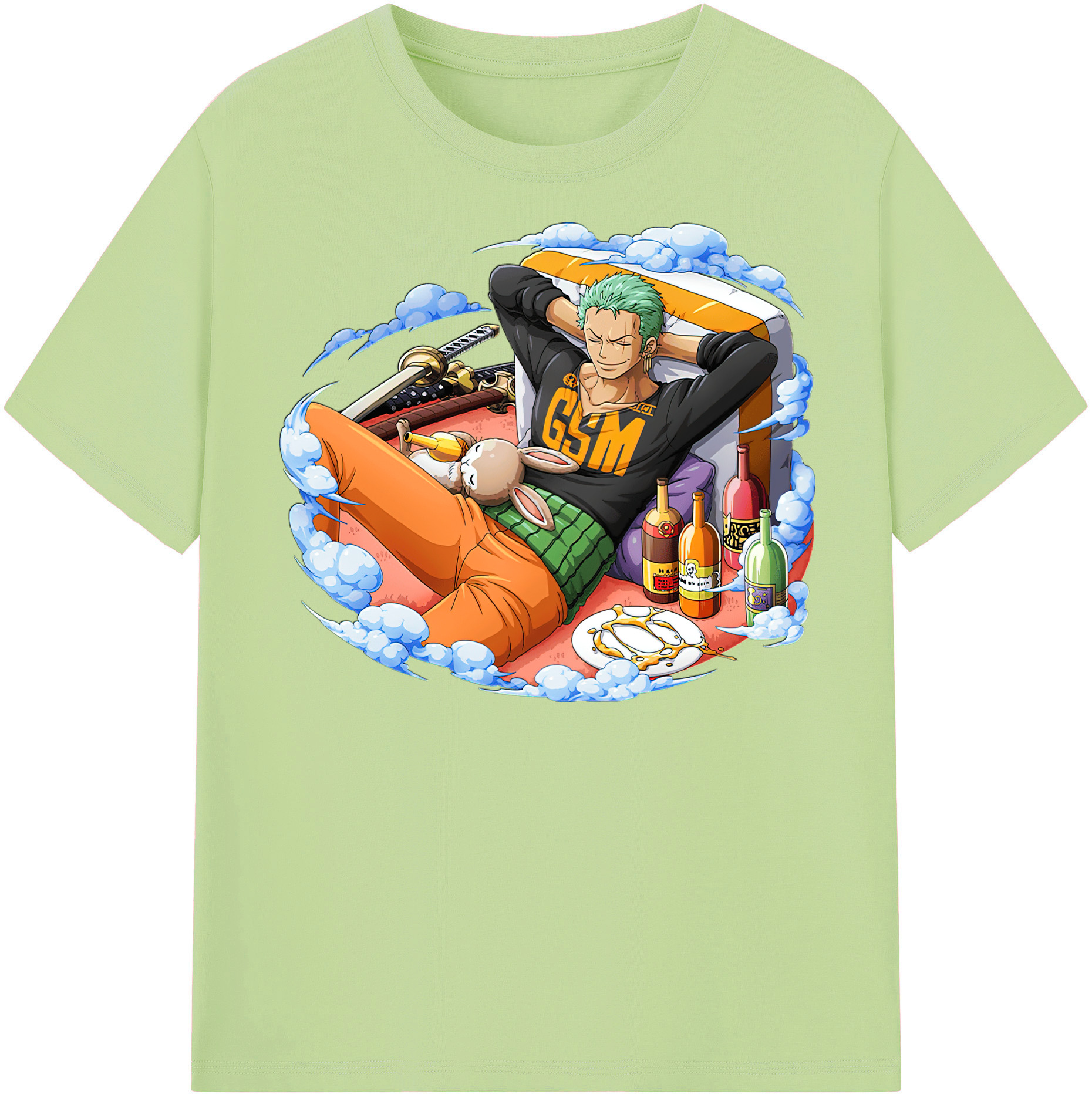 ワンピース ロロノア・ゾロ ONE PIECE Roronoa Zoro 綿100％半袖Tシャツ（フロントプリント）